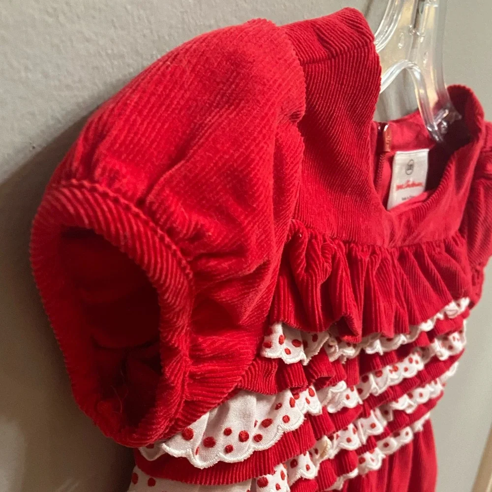 Hanna Andersson Girls Corduroy Ruffle Dress, Size 100 (Size 4)